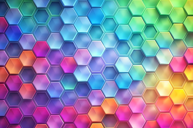 Gradient abstract hexagon shapes background