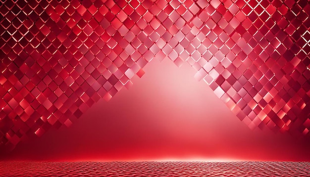 Gradient abstract red background with geometric elements