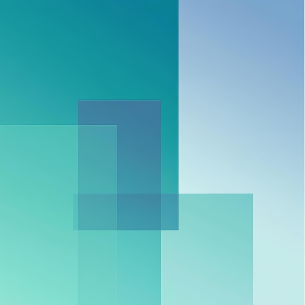 Gradient Background with Blue and Green Tones Featuring Abstract Squares