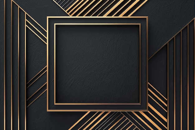 Gradient black background with gold frame