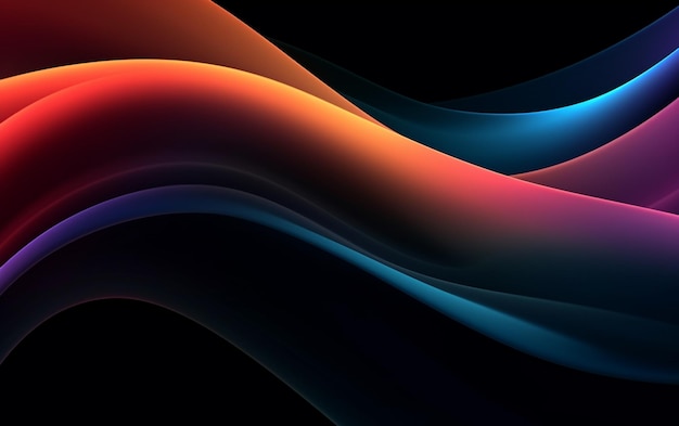 Gradient black background with wavy lines