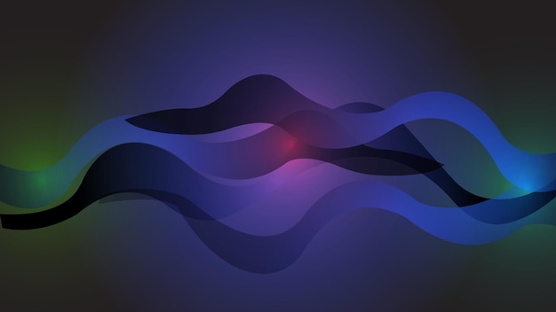 Gradient color beautiful wave graphics design dark illustration background