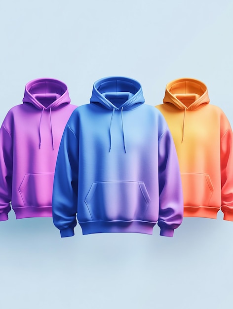 Gradient Color Hoodie Mockup with Trendy Ombre Effect