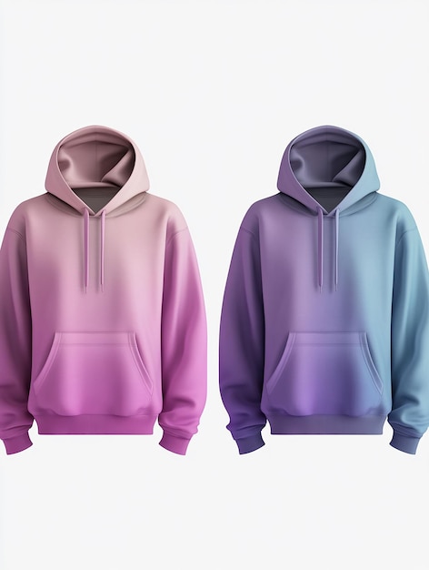 Gradient Color Hoodie Mockup with Trendy Ombre Effect