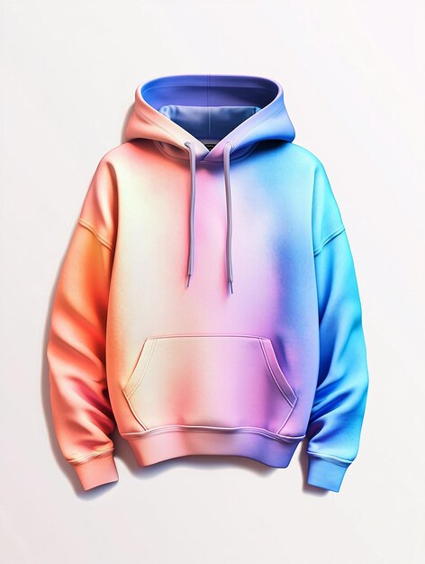 Gradient Color Hoodie Mockup with Trendy Ombre Effect