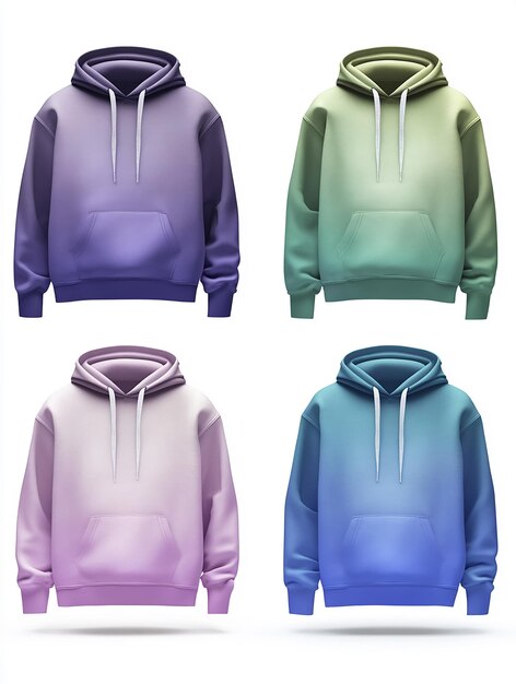 Gradient Color Hoodie Mockup with Trendy Ombre Effect