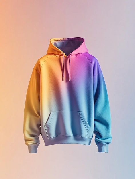 Gradient Color Hoodie Mockup with Trendy Ombre Effect