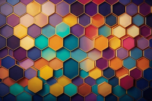 Gradient colored hexagonal background