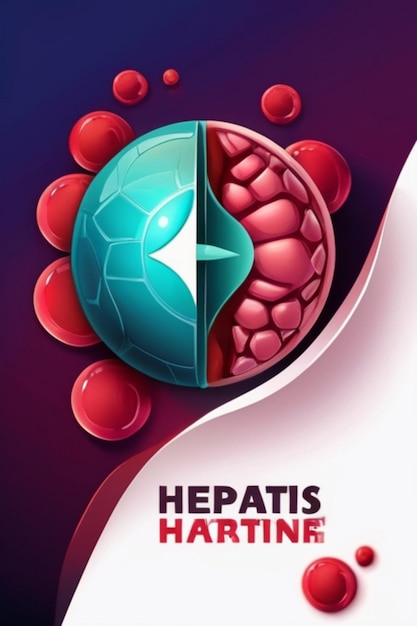 Gradient design world hepatitis day with liver and medicine