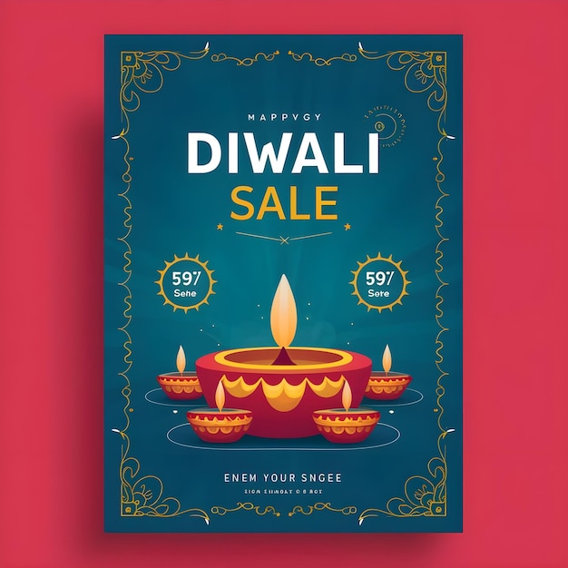 Photo gradient diwali festival vertical poster template