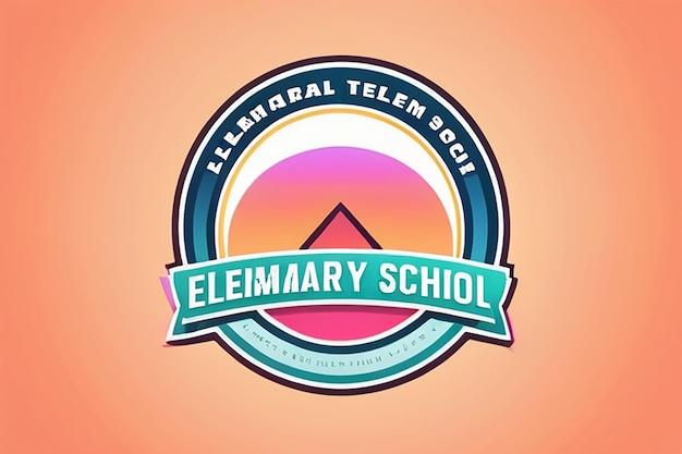 Photo gradient elementary school logo design