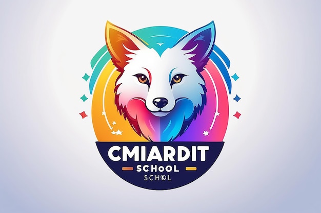 Gradient elementary school logo design