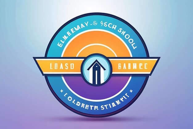 Gradient elementary school logo design