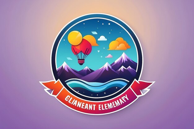 Gradient elementary school logo design