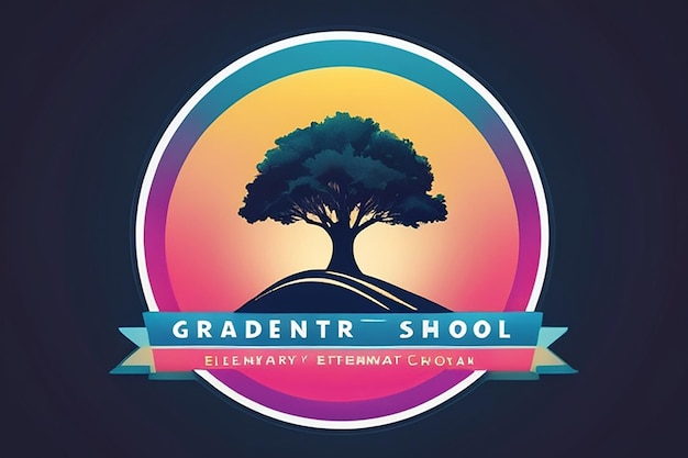 Gradient elementary school logo