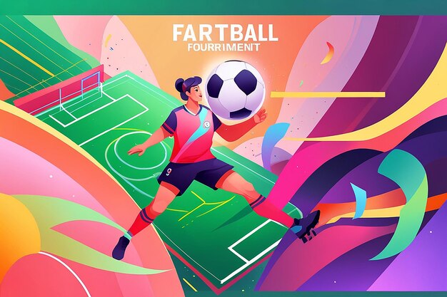 Photo gradient football tournament illustration