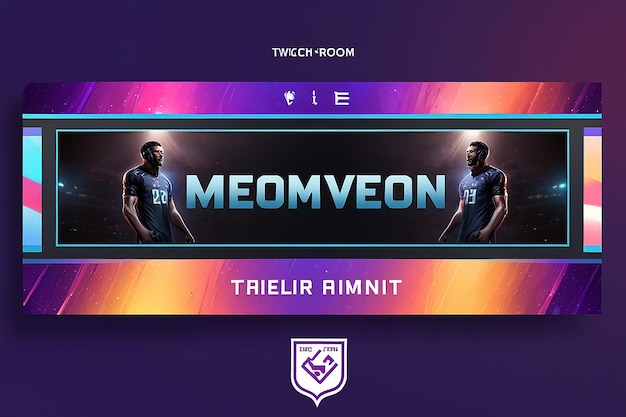 Photo gradient football twitch banner template