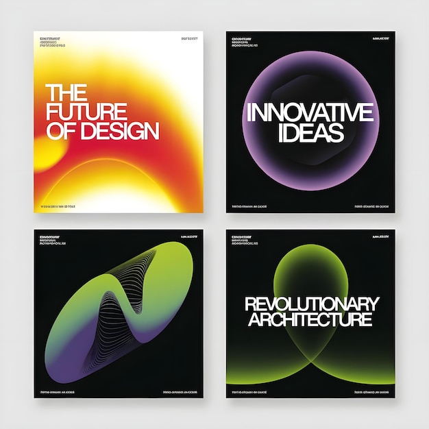 Photo gradient futuristic cover collection