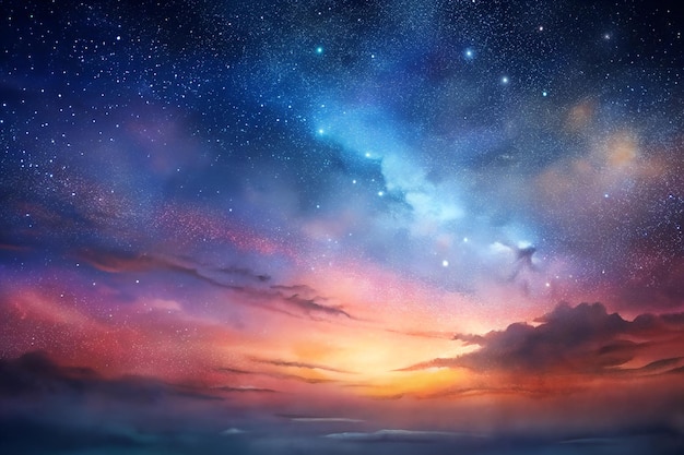 gradient grain watercolor sky background