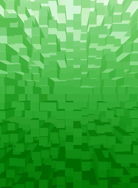 Gradient Green 3D Cubes for Abstract Background