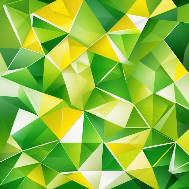 Gradient green and orange polagon triangle background with 3D