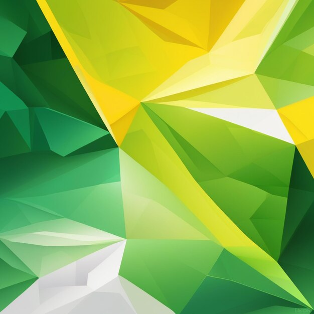 Gradient green and orange polagon triangle background with 3D