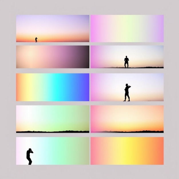 Photo gradient health and fitness instagram posts collection with photo