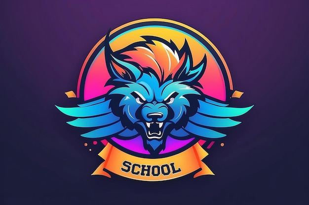 Gradient high school logo design