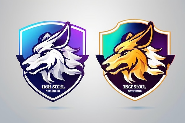 Gradient high school logo design