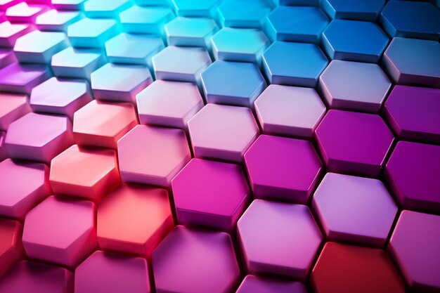 Gradient neon hexagonal background