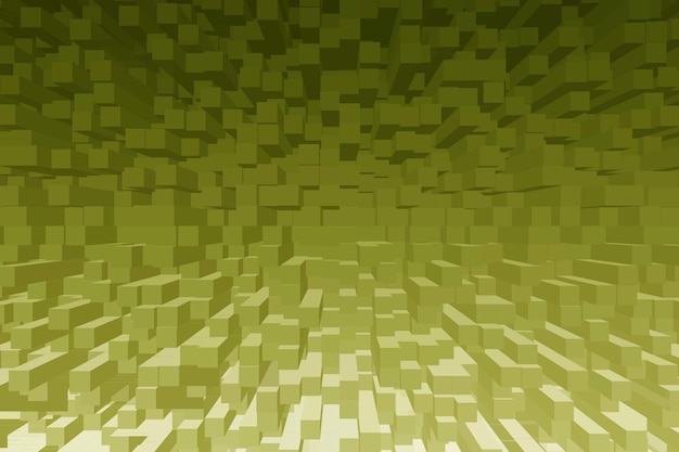 Gradient Olive Green 3D Cubes for Abstract Backdrop