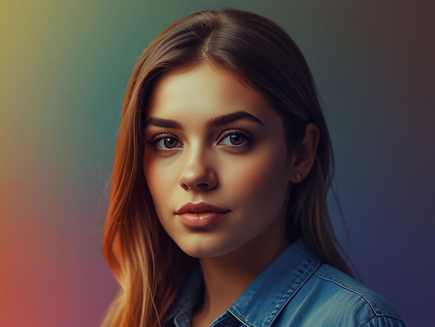 gradient overlay on a portrait illustration