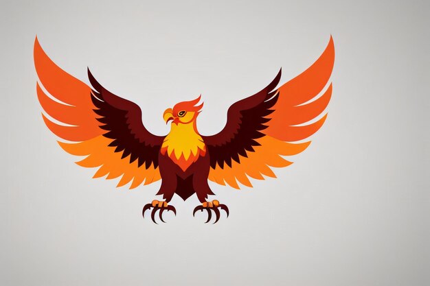 Gradient Phoenix Bird in Flat Logo