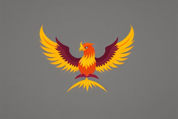 Photo gradient phoenix bird logo in flat vector