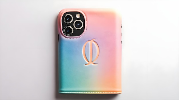 Photo gradient phone case with embossed logo