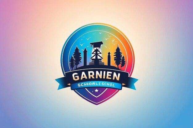 Gradient school logo design template