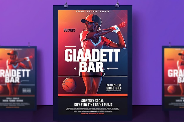 Photo gradient sports bar poster template