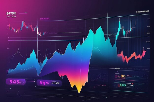 Gradient stock market concept