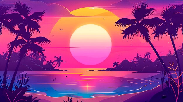 Photo gradient summer illustration