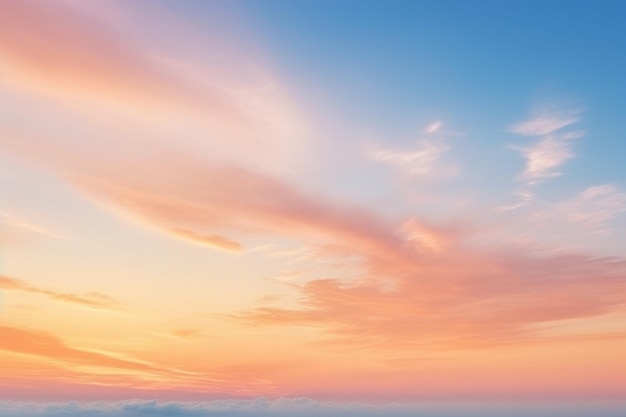 Gradient sunset sky with minimal cloud formations