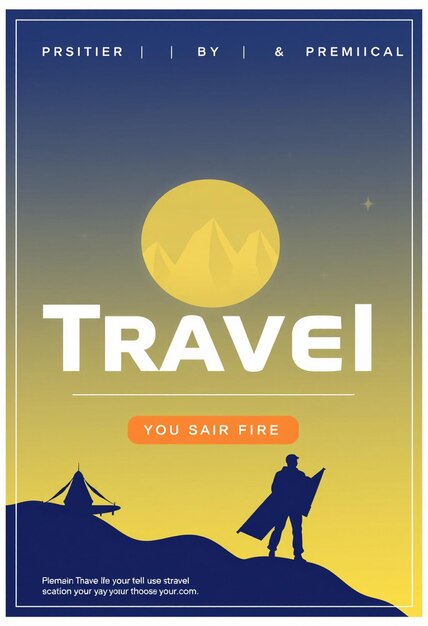 Photo gradient travel flyer template