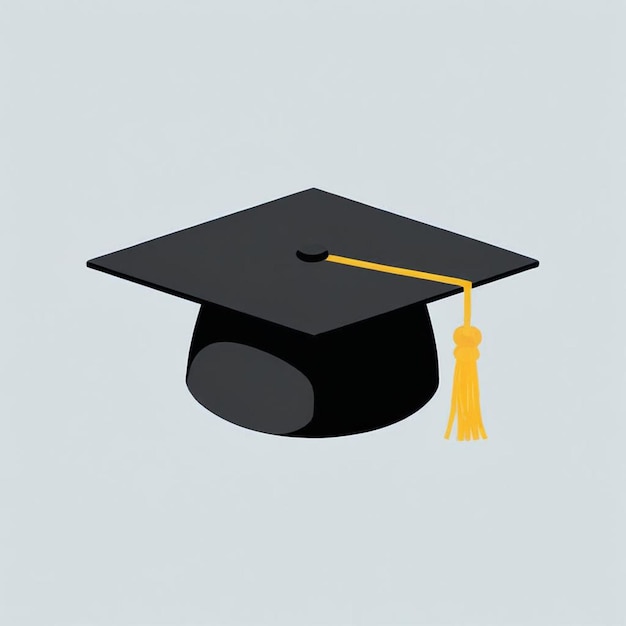 a graduation cap with a tassel on it is drawn on a white background