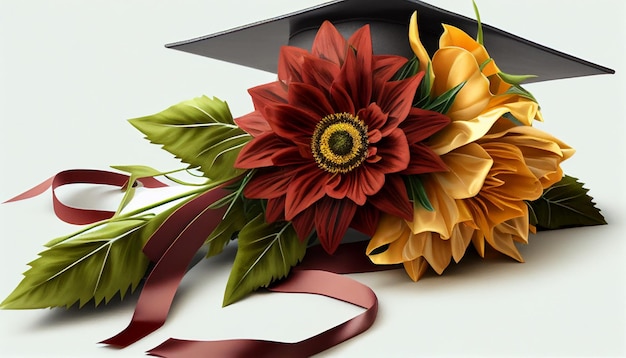 Graduation hat academic cap graduate cap with flowers