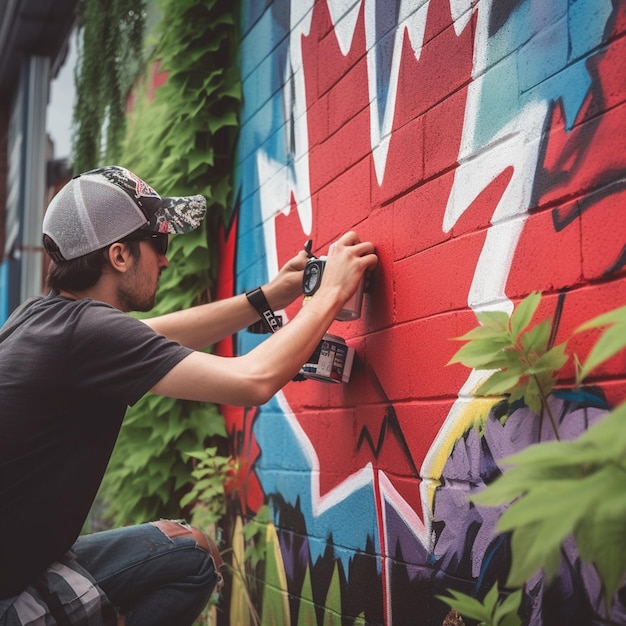 graffiti artist wall art painter canada day