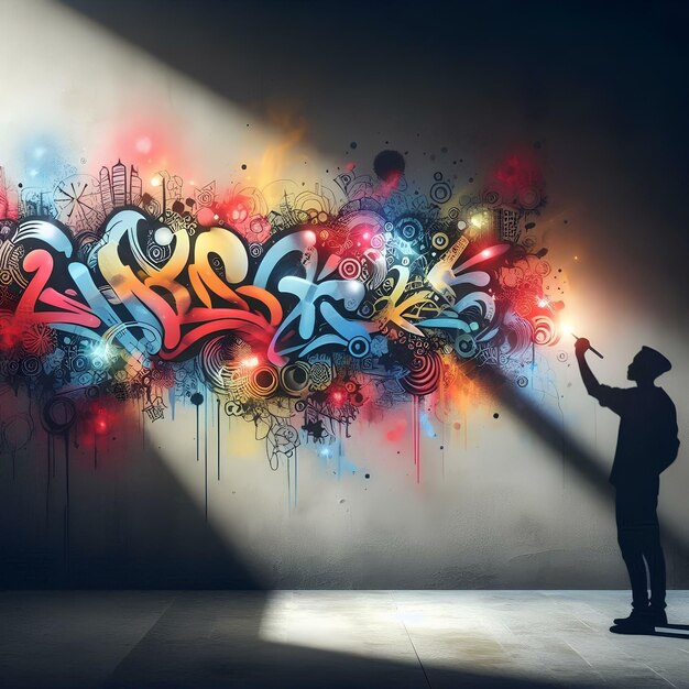 Photo graffiti style wall art