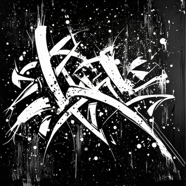 Photo graffiti urban art illustration grunge design element in black and white