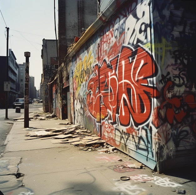 a graffiti wall with the words the word the cross