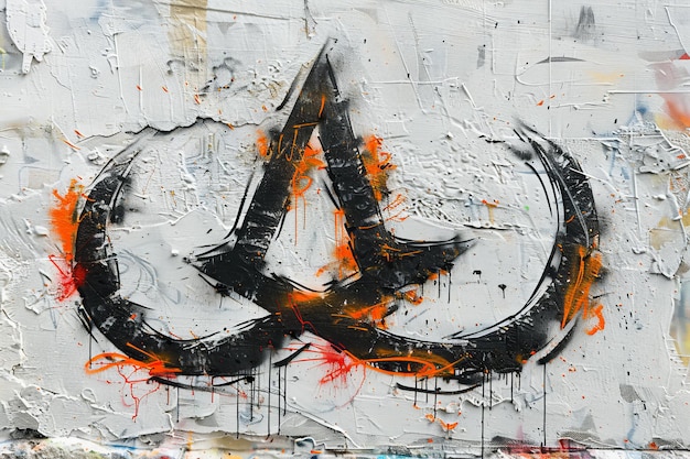 a graffiti with the letter a on it that is written in black