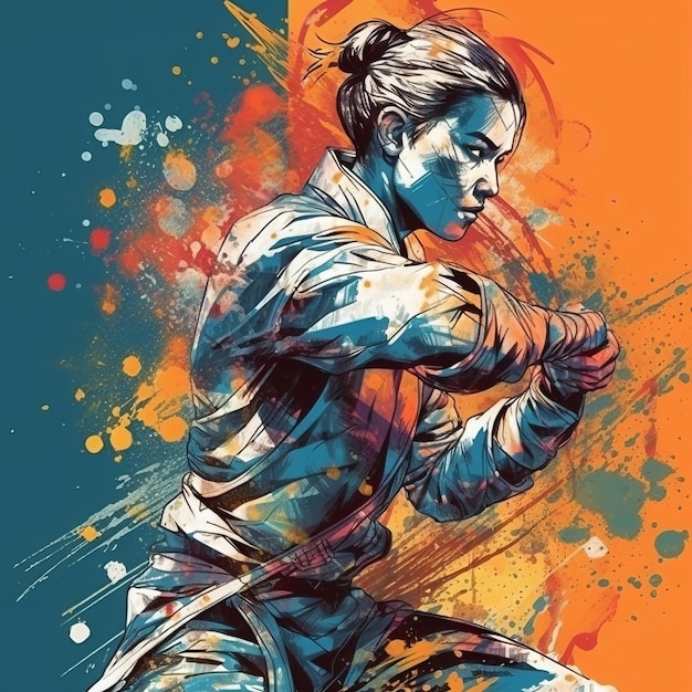 Graffitistyle Jiu Jitsu Fighter