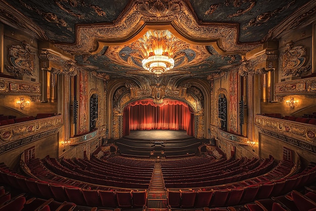 Grand Art Deco Theater with Intricate Details